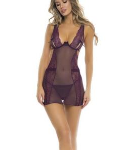 Sneak Peak Babydoll Set - Paars
