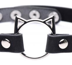 Kinky Kitty Ring Slim Choker - Zwart