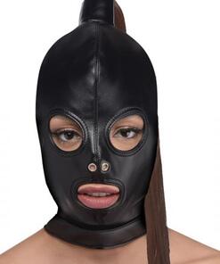 Bondage Hoofd Masker Met Paardenstaart