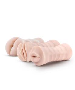 M for Men - Set Van 3 Masturbators Met Bullet Vibrator: Vagina, Anus, Mond