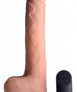 Vibrerende & Stotende Realistische XL Dildo met Zuignap en Ballen -16.5 cm