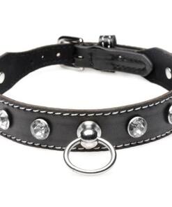 Diamanten Choker Met O-Ring - Zwart