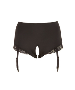 Plus Size Hoge Jarretelslip Met Open Kruis