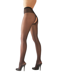 Zwarte Panty met open kruis