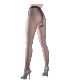 Zwarte Panty met Open Kruis