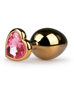 Metalen buttplug met hartje - goudkleurig