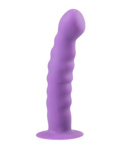 Siliconen dildo met zuignap - paars